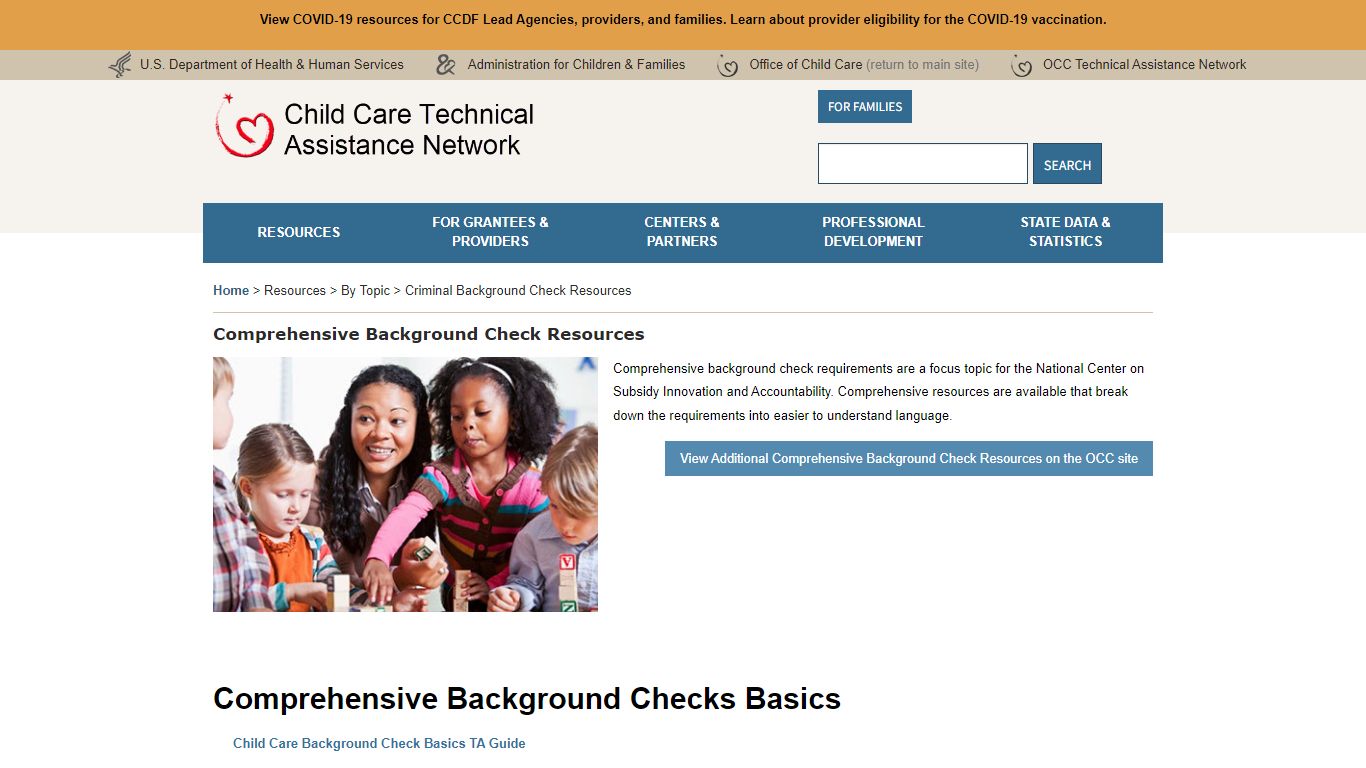 Comprehensive Background Check Resources | Child Care Technical ...